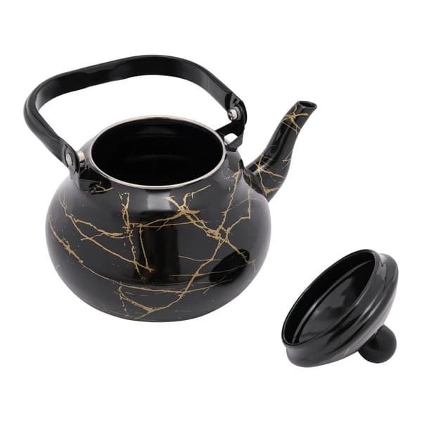 Emaljkanna, 2L kapacitet, vintage päronformad design,Svart