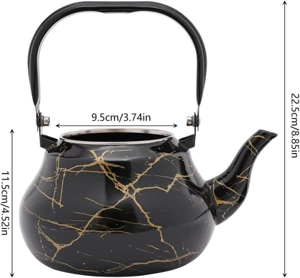 Emaljkanna, 2,0L kapacitet, vintage design,svart