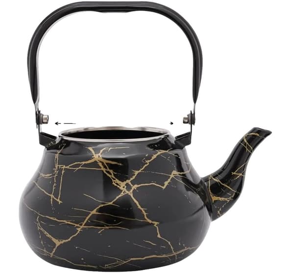 Emaljkanna, 2,0L kapacitet, vintage design,svart