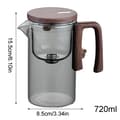 Miniatyrbillede 2 af 2: Glas Teekande, 720 ml kapacitet, Te-infuser med træhåndtag,720ml Klar grå