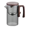 Miniatyrbillede 1 af 2: Glas Teekande, 720 ml kapacitet, Te-infuser med træhåndtag,720ml Klar grå