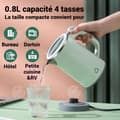 Miniatyrbild 3 av 4: INN Elektrisk vattenkokare i rostfritt stål 800ml 220v 600w 50/60hz utan BPA snabb uppvärmning bärbar vattenkokare i rostfritt stål vattenkokare