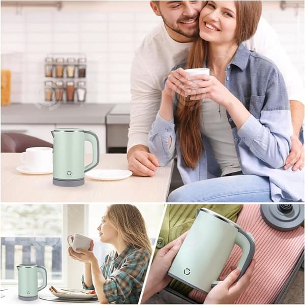 INN Elektrisk vattenkokare i rostfritt stål 800ml 220v 600w 50/60hz utan BPA snabb uppvärmning bärbar vattenkokare i rostfritt stål vattenkokare