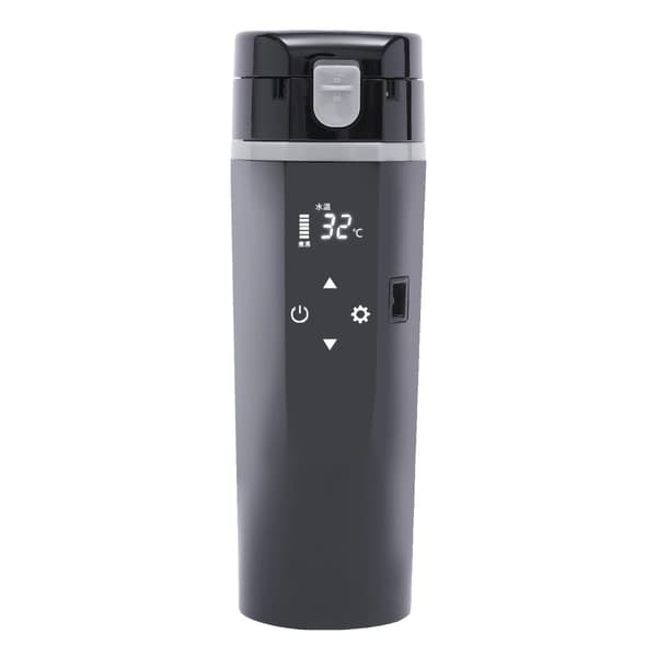 Elektrisk Bil Kedelvarmer, 500ML Kapacitet, Intelligent Temperaturvisning,sort