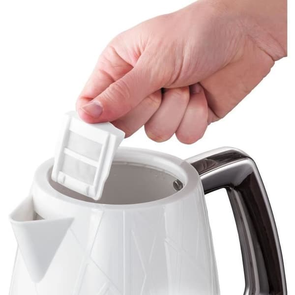 Elkedel - RUSSELL HOBBS - Hvid struktur - 2400 W - 1,7 L - Hurtigkogende zoner - Energibesparende - LED-belysning