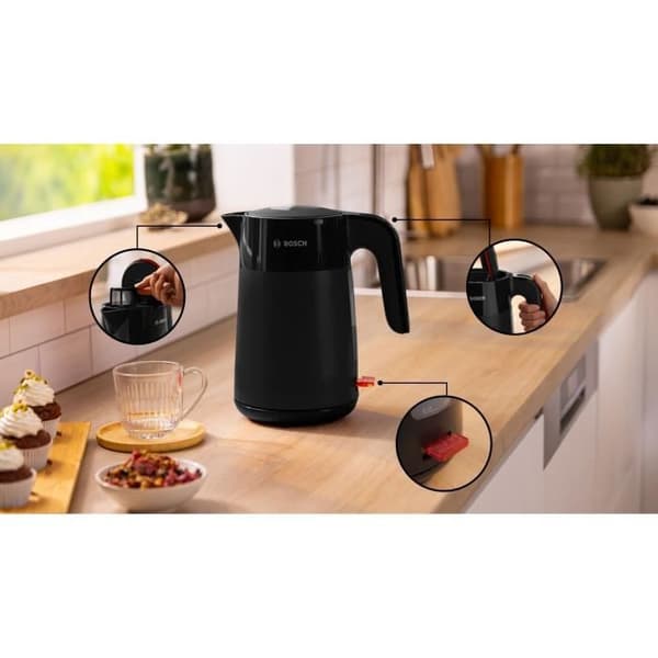 Vedenkeitin - BOSCH - TWK2M163 MyMoment - Mattamusta - kupin ilmaisin - vesitaso näkyy kahvassa