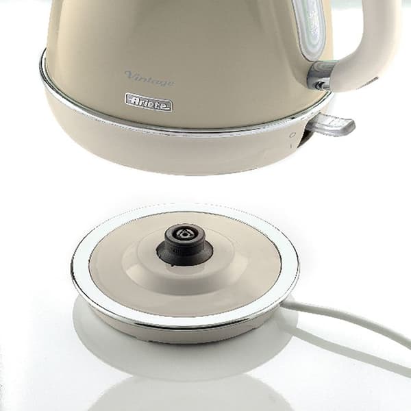 Vintage Vattenkokare 1L Beige - ARIETE - 1630W - Trådlös - Anti-kalksystem