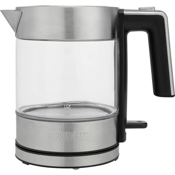 Vattenkokare - PRINCESS - Brighton 236040 - 1 L - glas och rostfritt stål - 2200 W - anti-kalksystem