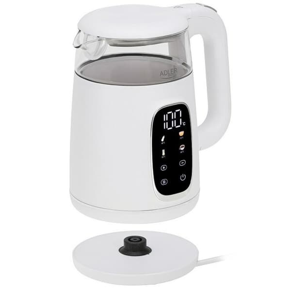 Vattenkokare Adler AD 1305ws Vit Silvrig 2200 W 1,7 L