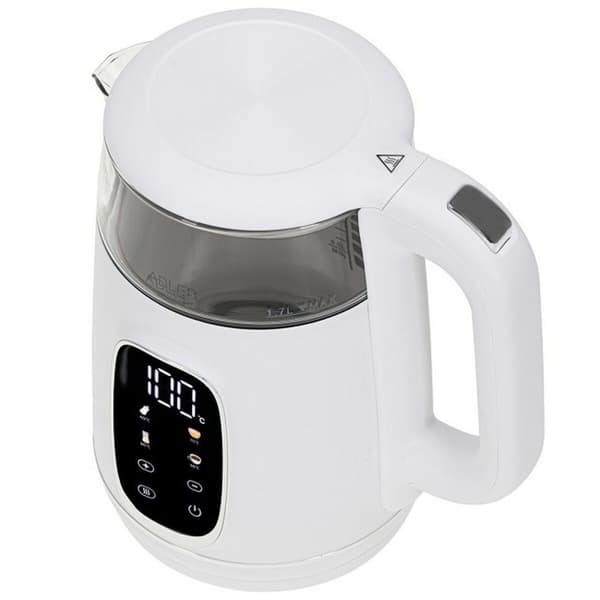 Vattenkokare Adler AD 1305ws Vit Silvrig 2200 W 1,7 L