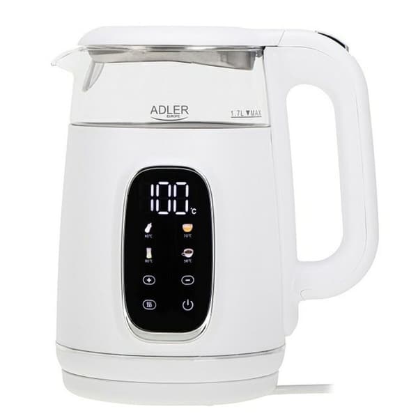 Vattenkokare Adler AD 1305ws Vit Silvrig 2200 W 1,7 L