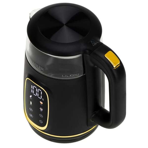 Vattenkokare Adler AD 1305bg Svart Guld 2200 W 1,7 L