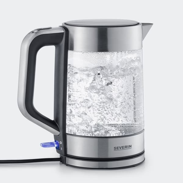 Severin WK 3420 vedenkeitin 1,7 L 2200 W Musta, Ruostumaton teräs, Läpinäkyvä