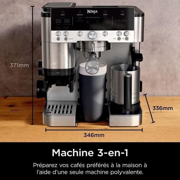 Kaffemaskin - NINJA - ES601EU Luxe Premier - 1650 W - 2 Liter - Rostfritt stål