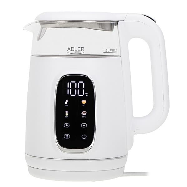 ADLER AD 1305 elkedel hvid/sølv