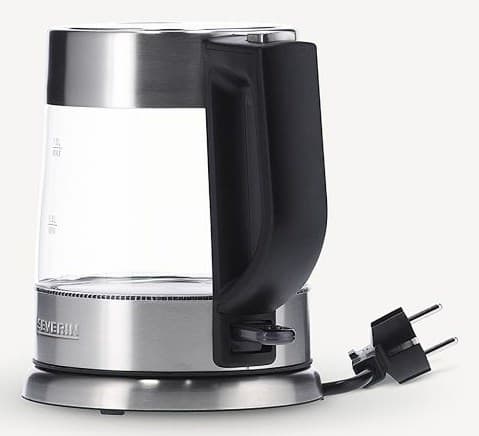 Severin WK 3468 elkedel 1 L 2200 W Sort, Rustfrit stål, Transparent
