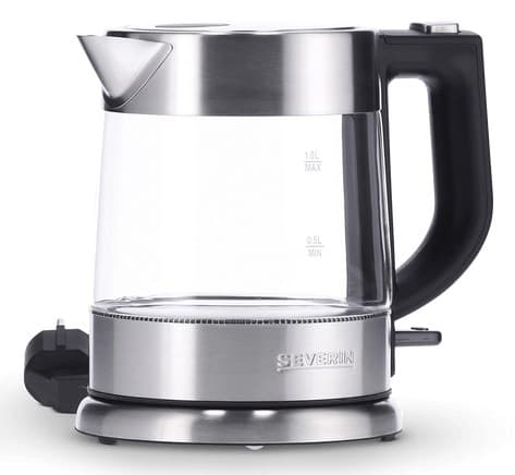 Severin WK 3468 elkedel 1 L 2200 W Sort, Rustfrit stål, Transparent
