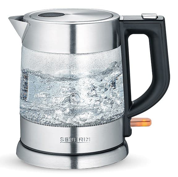 Severin WK 3468 elkedel 1 L 2200 W Sort, Rustfrit stål, Transparent