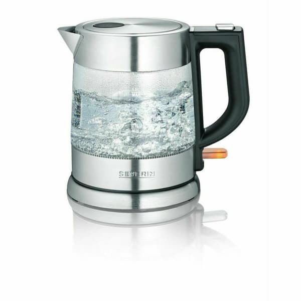 Vattenkokare med LED -ljus Severin WK 3468 Svart Transparent Rostfritt stål 2200 W 1 L