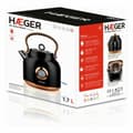Miniatyrbillede 4 af 4: Vandkedel og Elektrisk Tekedel Haeger EK-22B.024A Sort Rustfrit stål 2200 W 1,7 L