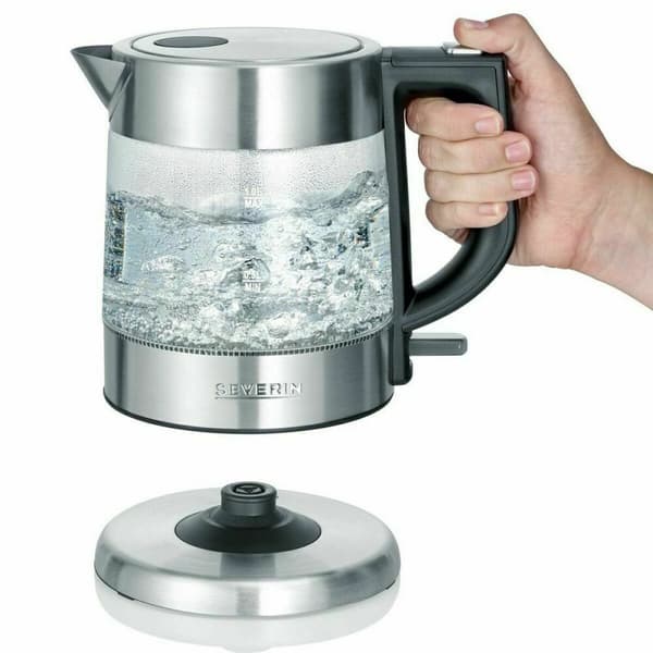Elektrisk kedel med LED-lys Severin WK 3468 Sort Gennemsigtig Rustfrit stål 2200 W 1 L