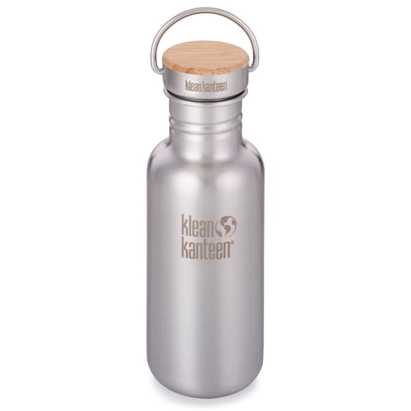 Klean Kanteen stål och bambukork till vattenflaska