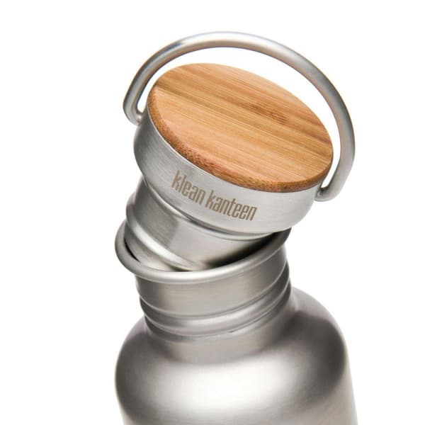 Klean Kanteen stål och bambukork till vattenflaska