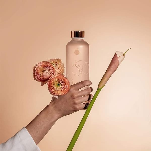 EQUA vattenflaska glas 750ml Mismatch Bloom
