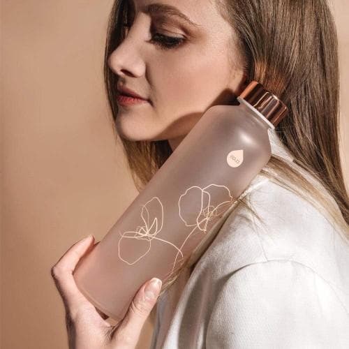 EQUA vattenflaska glas 750ml Mismatch Bloom