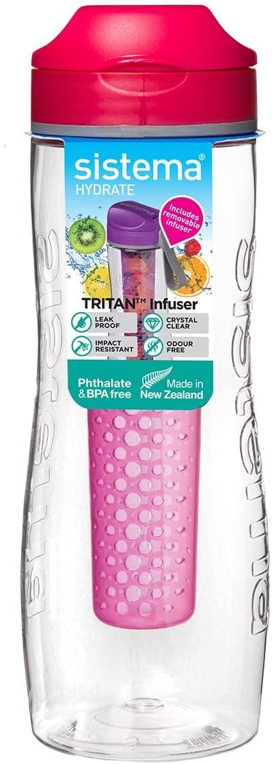 Sistema Hydrate Tritan Fruit Infuser Flaska, 800 ml - Rosa