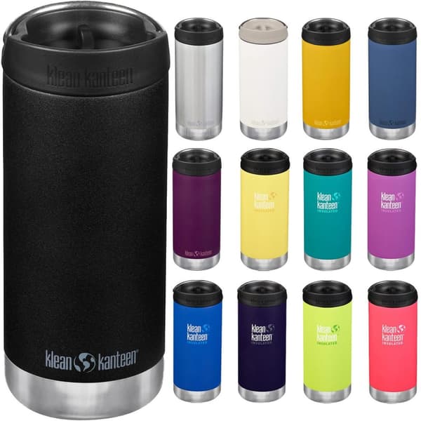 Klean Kanteen TKWide, isolerad flaska med Café Cap 355ml Borstat stål