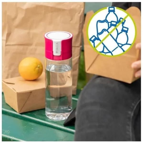 BRITA rosa transparent filterflaska - 1 MicroDisc-filter ingår