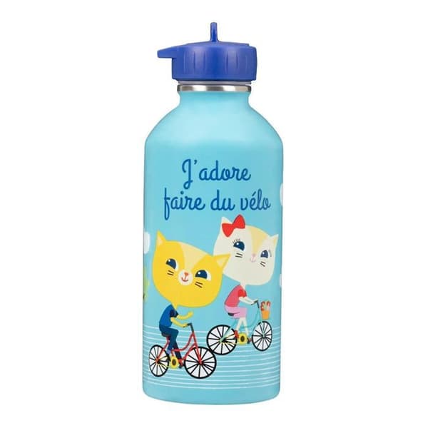 Vattenflaska för barn - Draeger Paris - I Love Cycling - Rostfritt stål - 300 ml - Flerfärgad