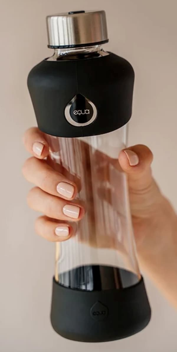 EQUA vattenflaska glas 550ml Squeeze Active Black
