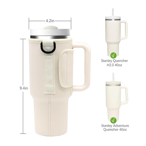 Fodral med bärhandtag till Stanleyflaska - Beige