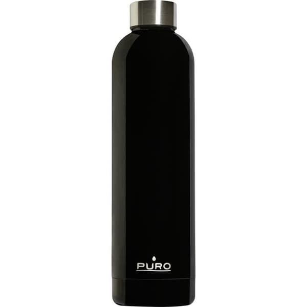 Dubbelväggig Hot&amp;Cold isolerad flaska 1000 ml Svart Puro