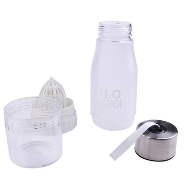 Vattenflaska - H2O - 650ml - Bärbar - Infuser - Vit