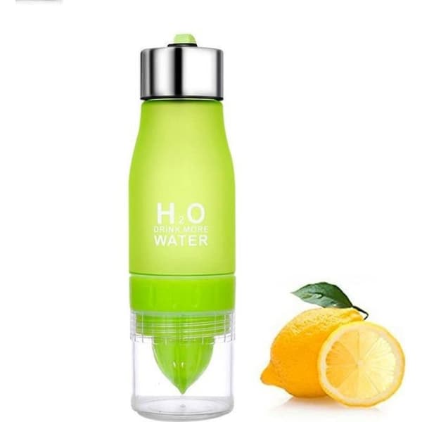 SHOP-STORY - Detox-flaska med fruktinfuserare 650 ML med integrerad citronjuicer H2O - Grön färg