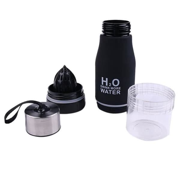 Flaska med Fruit Infuser - SHOP-STORY - 650 ML - Citron Citrus Press - Svart Färg