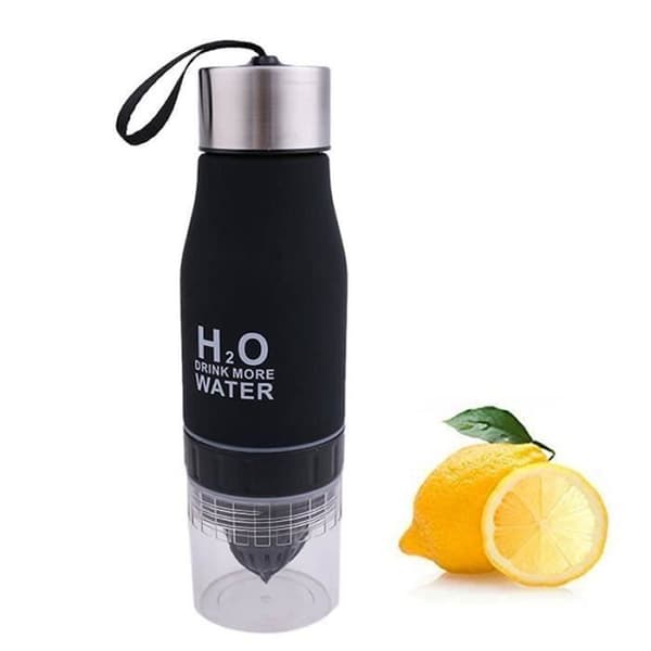Flaska med Fruit Infuser - SHOP-STORY - 650 ML - Citron Citrus Press - Svart Färg