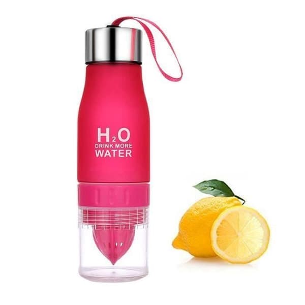 SHOP-STORY - Detox-flaska med fruktinfuserare 650 ML med integrerad citruspressare H2O - Röd färg