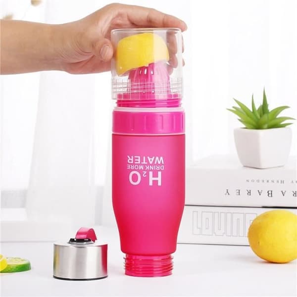 Vakuumflaska, 650 ml plastvattenflaska, infusionsanordning, infusionsanordning, fruktinfusion, barndryck, - gul typ