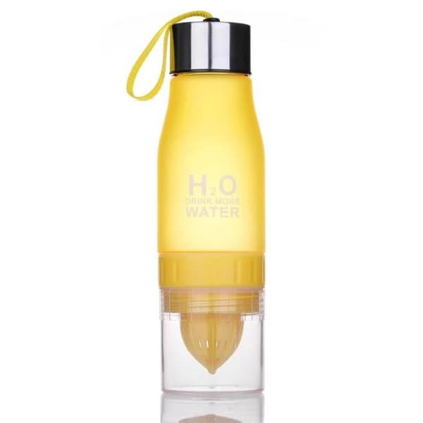 Vakuumflaska, 650 ml plastvattenflaska, infusionsanordning, infusionsanordning, fruktinfusion, barndryck, - gul typ