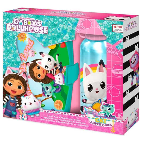Gabbys Dollhouse lunch box + aluminium bottle set 500ml