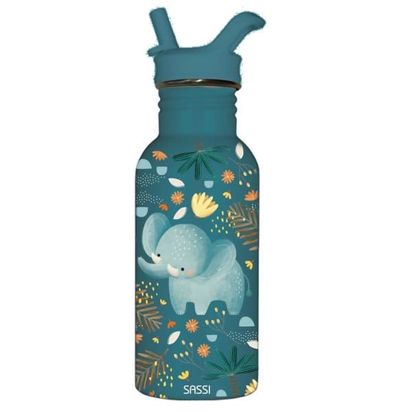 Inox-flaska - Sassi Junior - Chewy elefanten - 500 ml - Multifärgad - Unisex