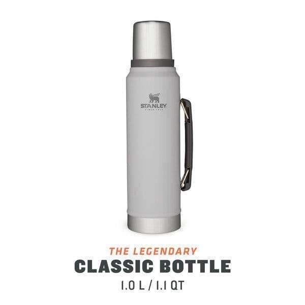 Thermos - STANLEY - Legendarisk Klassisk Flaska 1.0L - Grå - Rostfritt stål - Camping