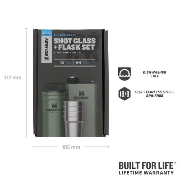 Pre-Party Shot Glas Set + Adventure Flask Set - Hammertone Green – Stanley