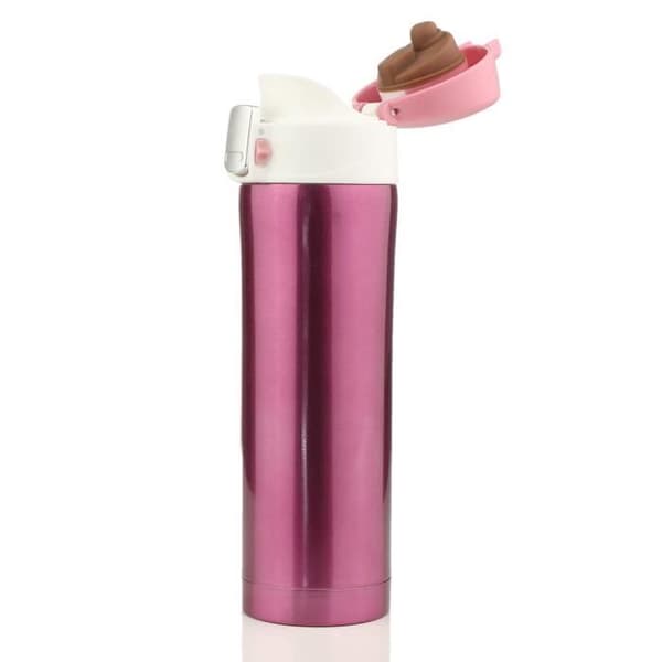 TEMPSA 500 ml tetermos, isolerad mugg i rostfritt stål, kaffekopp, 12 timmars vattenflaska Rosa 500 ml