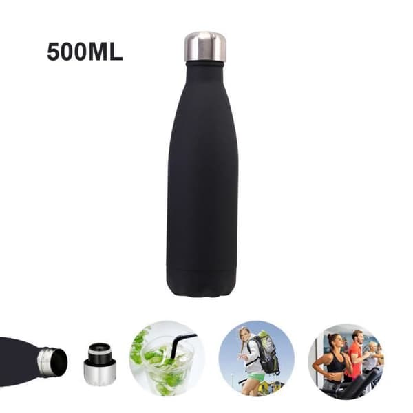 Isolerad flaska - Rostfritt stål - 500ml - Håller varmt i 12 timmar - Håller kallt i 14 timmar - Läcksäkert