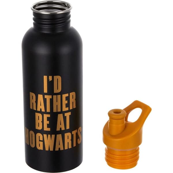 Gourde - Harry Potter - Jag skulle hellre vara på Hogwarts - Metall - Svart - 0.700 L